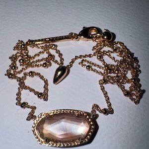 Kendra Scott Rose Gold Necklace with Iridescent Geometric Pendant